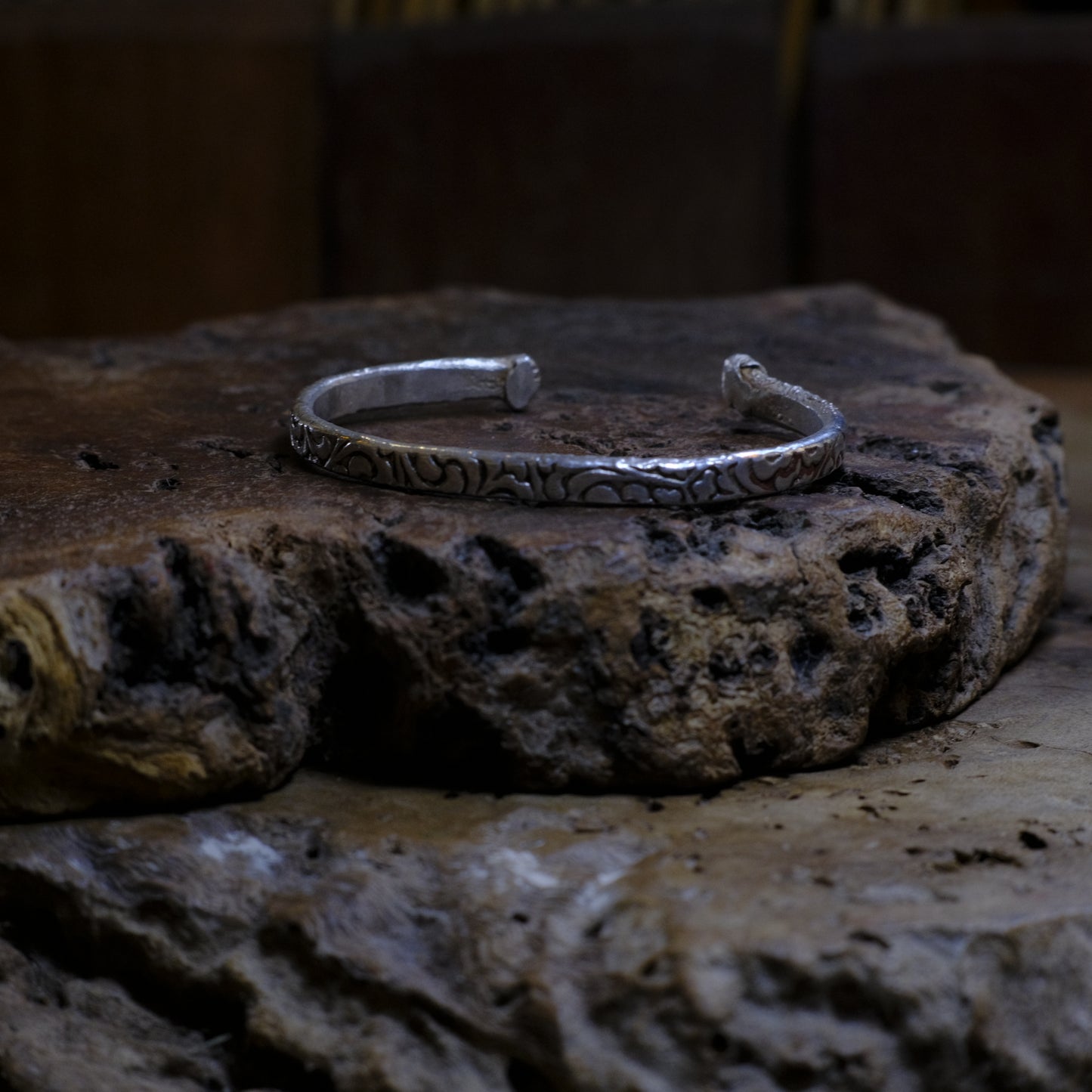 Victorian Era Pirate Inspired Sterling Silver Cuff Bracelet