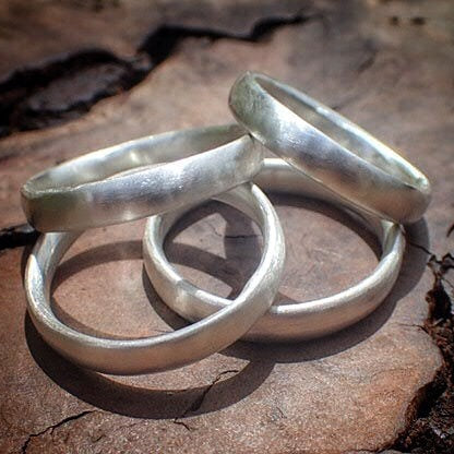 Brushed Matte Finish Silver Ring / Band US Sizes
