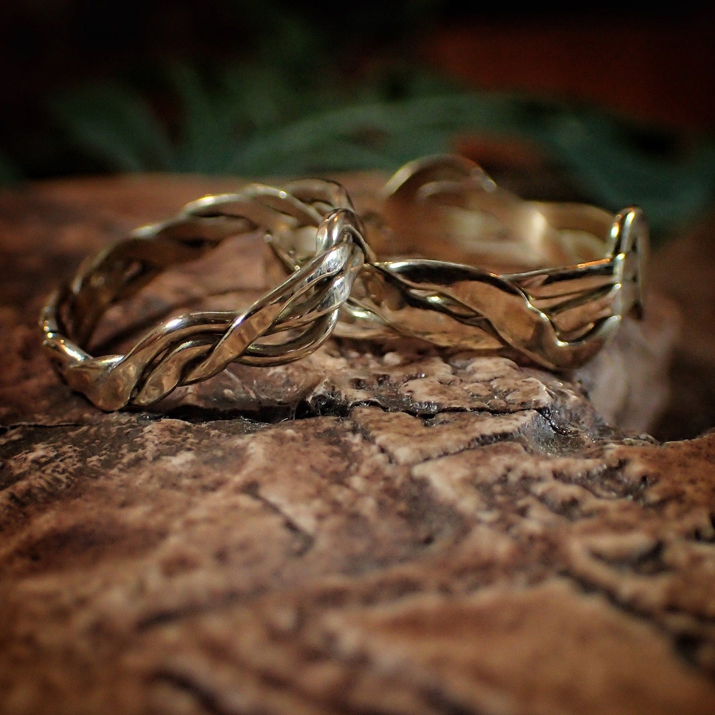 Wedding Ring Set ~ Flow Theory ~ Unique Woven 9ct Gold Rings / Bands US Sizes