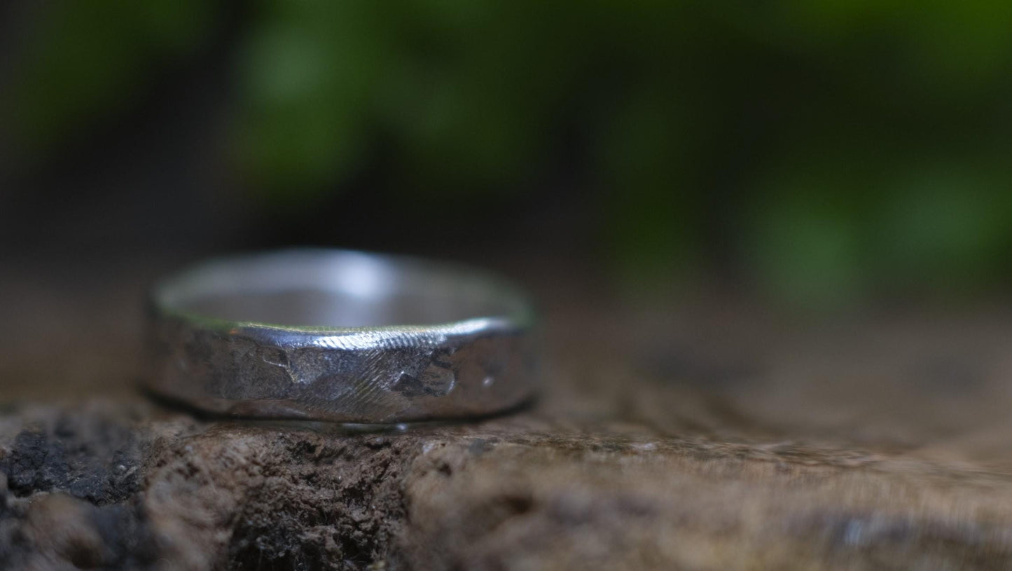 Rustic Pirate Thick Hammered Silver Ring / Band US Sizes