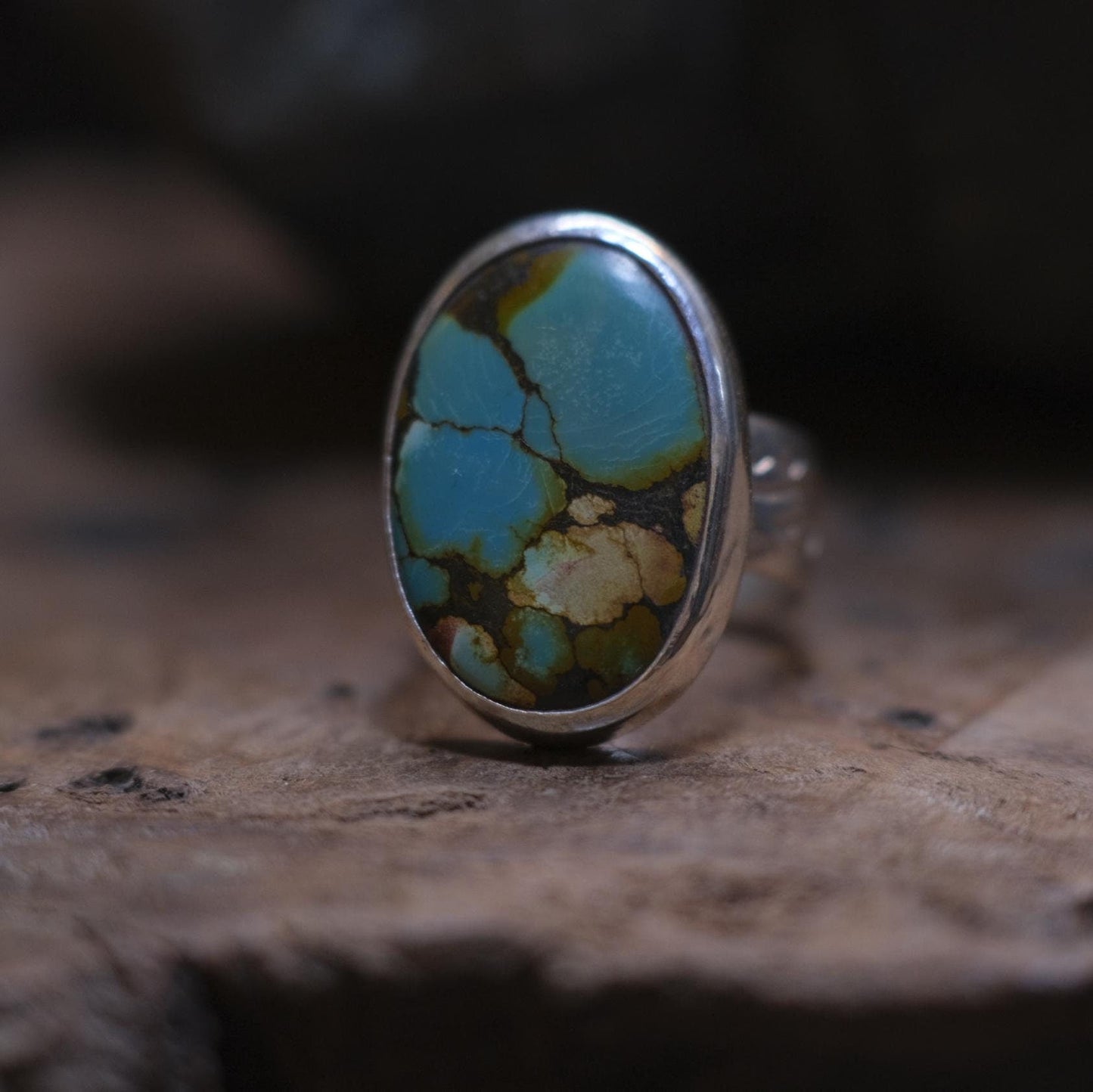 Exquisite Turquoise set in Sterling Silver on beautiful Sterling Ring