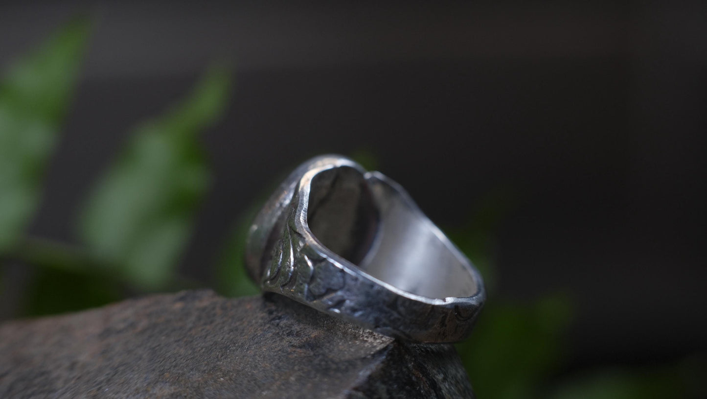 Mesmerising Colour Portal like Opal in a Unique Pirate Inspired sterling silver setting