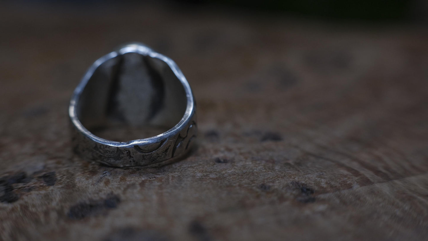 Mesmerising Colour Portal like Opal in a Unique Pirate Inspired sterling silver setting