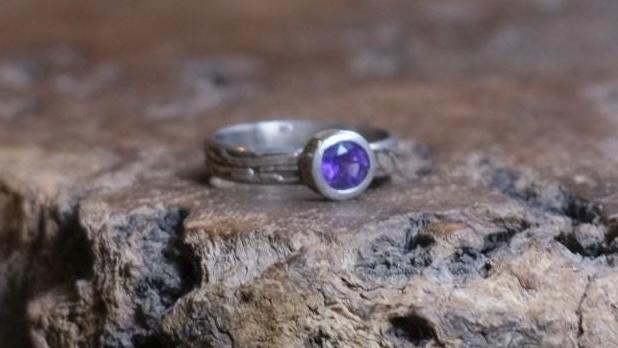 Faceted Amethyst and Sterling Silver Ring