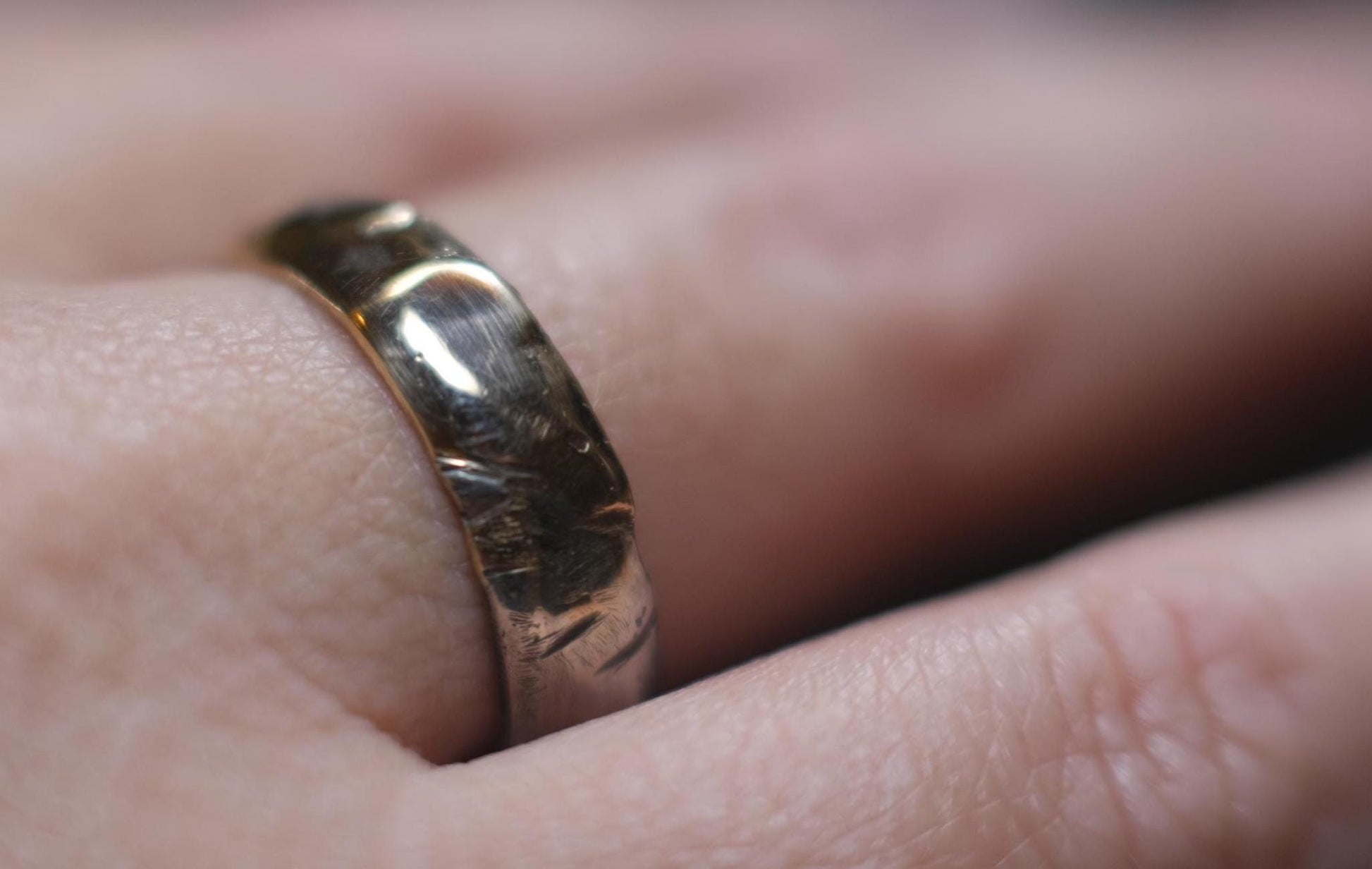 Handcrafted Sterling Silver Ring with Molten Gold Overlay US Size 9.75