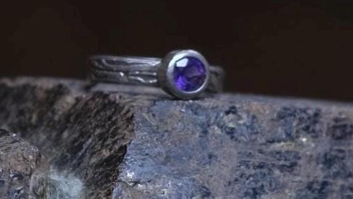 Faceted Amethyst and Sterling Silver Ring