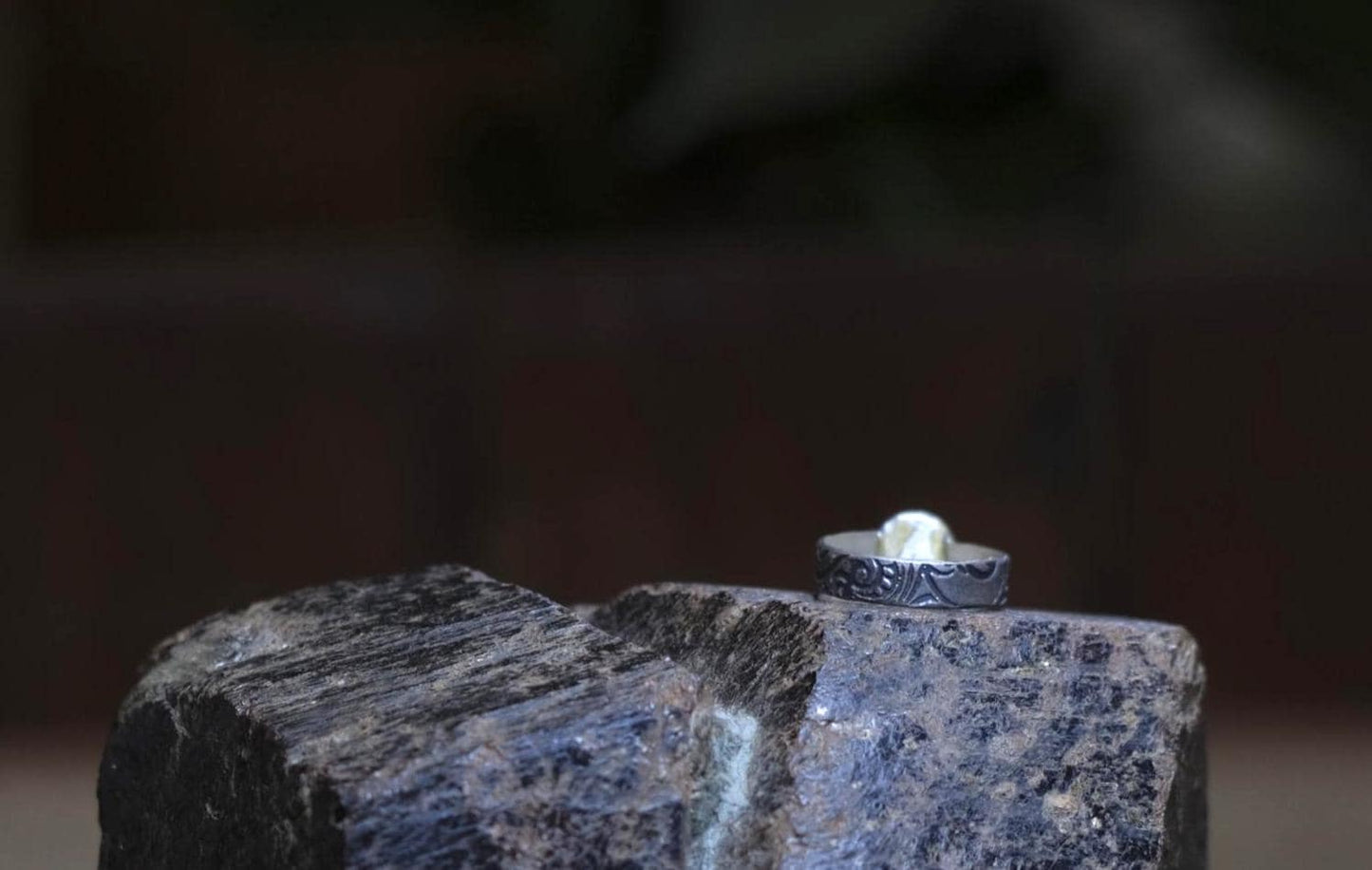 Moonstone and Paisley Sterling Silver Ring US Size 7