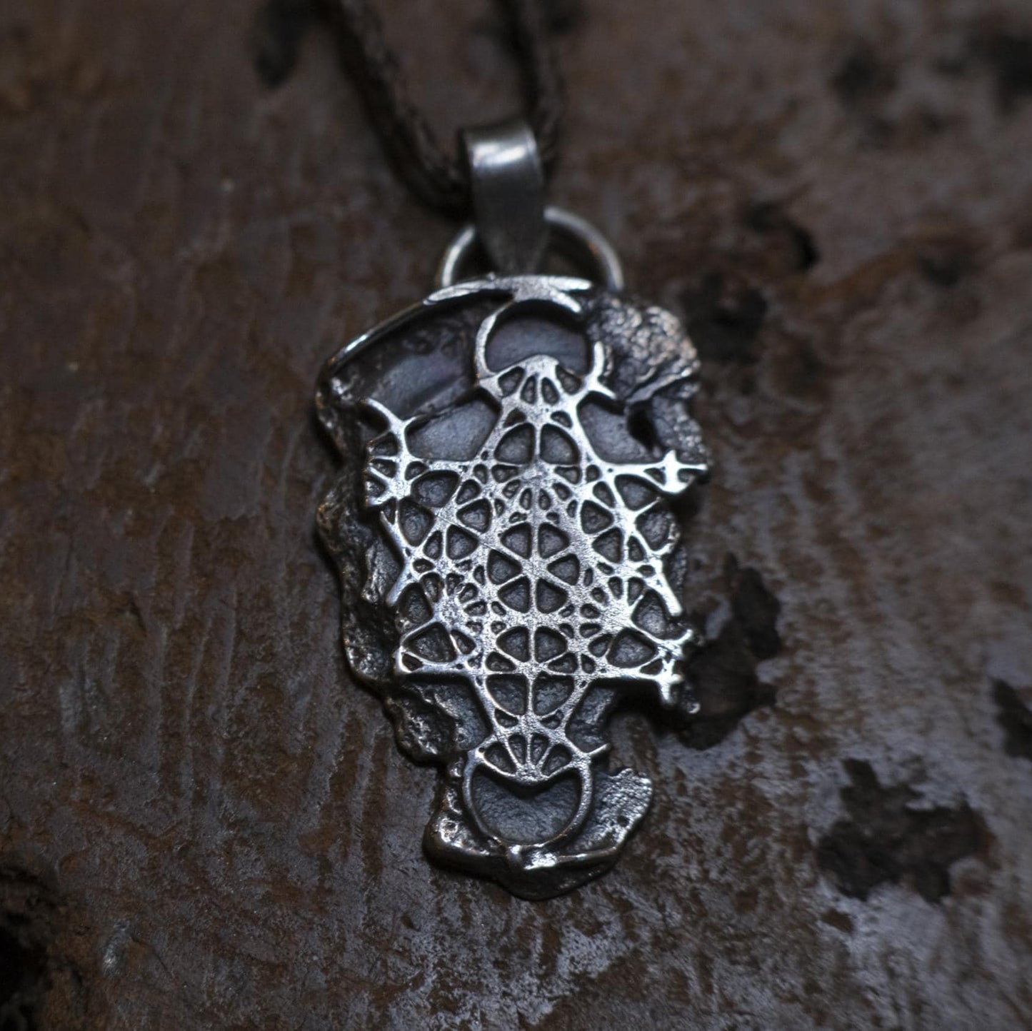 Handmade Sterling Silver Metatron's cube Pendant - Sacred Geometry Jewelry - Oxidised FInish