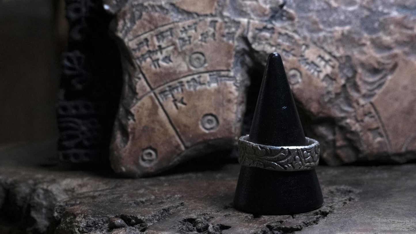 Rugged Pirate Inspired Hand Crafted Sterling Silver Ring US Size 13.25