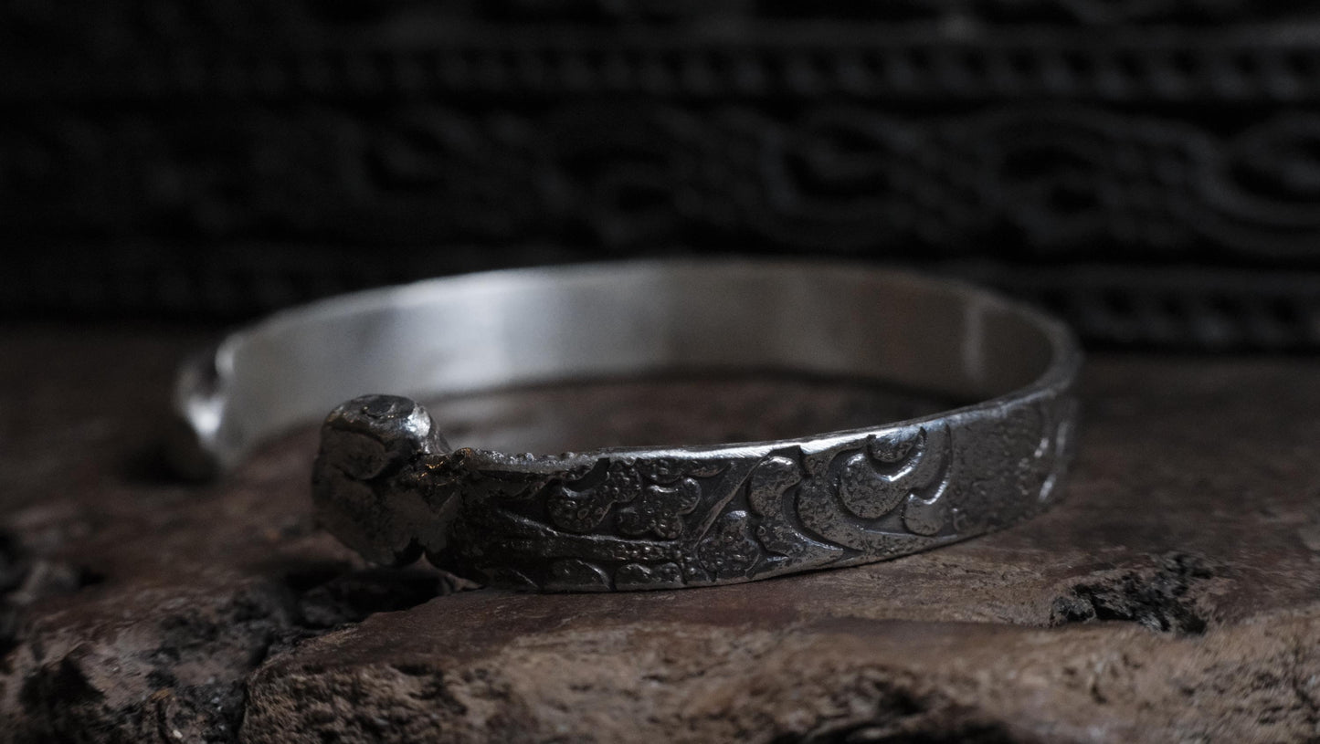 Victorian Era Pirate Inspired Sterling Silver Cuff Bracelet