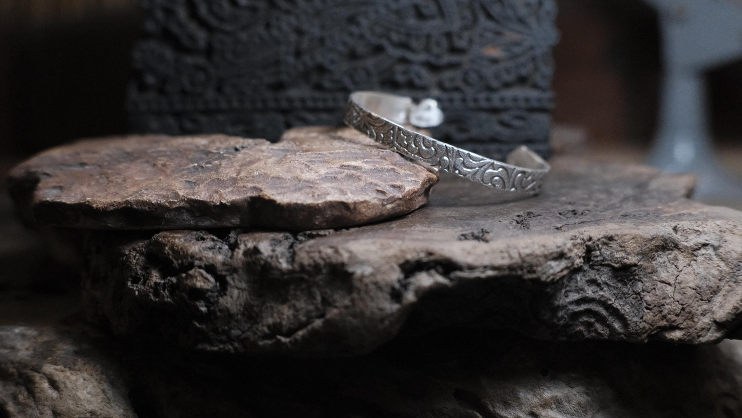 Victorian Era Pirate Inspired Sterling Silver Cuff Bracelet