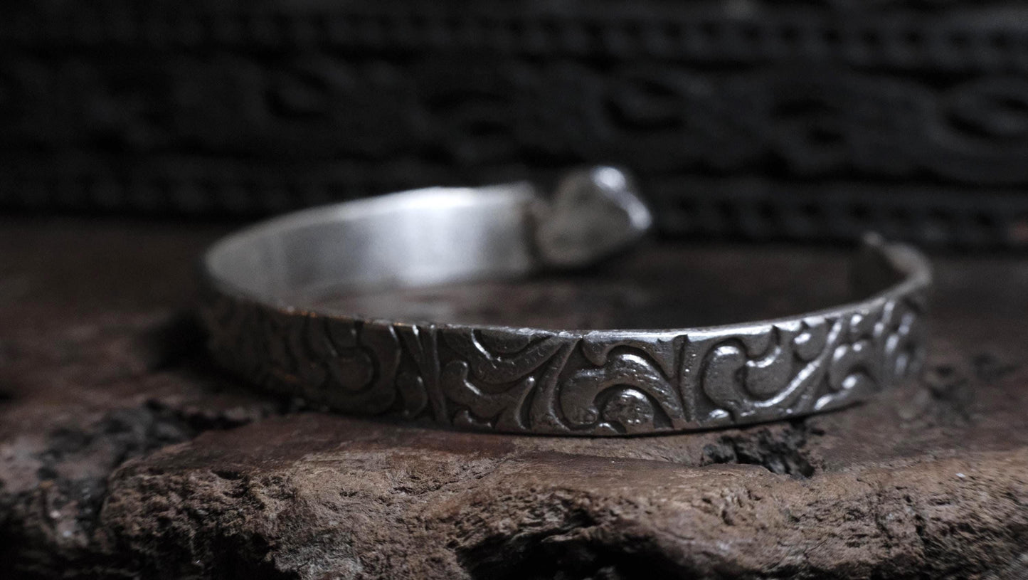 Victorian Era Pirate Inspired Sterling Silver Cuff Bracelet
