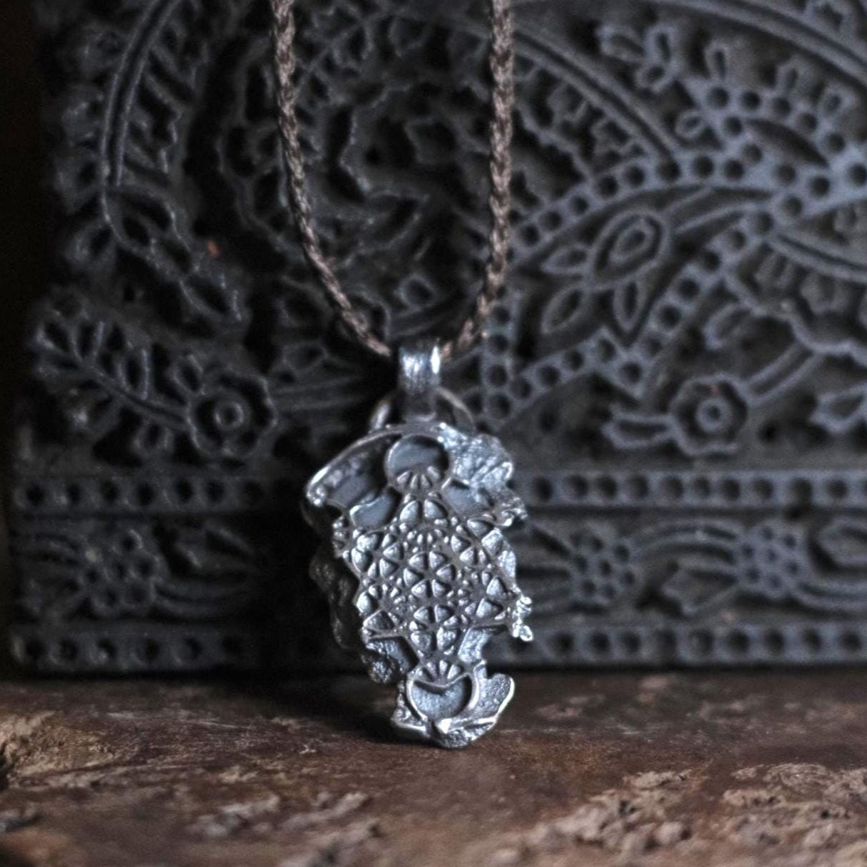 Handmade Sterling Silver Metatron's cube Pendant - Sacred Geometry Jewelry - Oxidised FInish