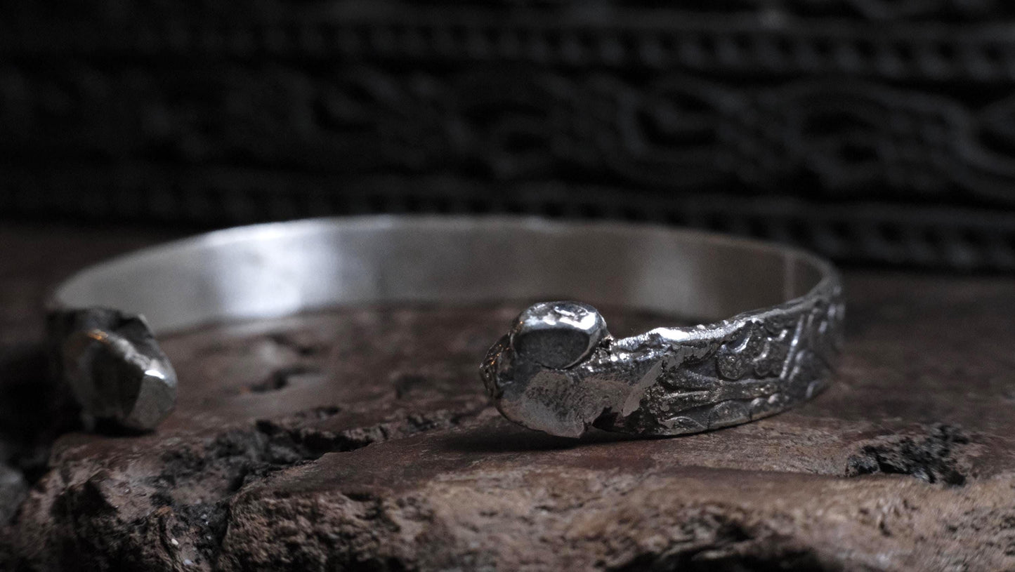 Victorian Era Pirate Inspired Sterling Silver Cuff Bracelet