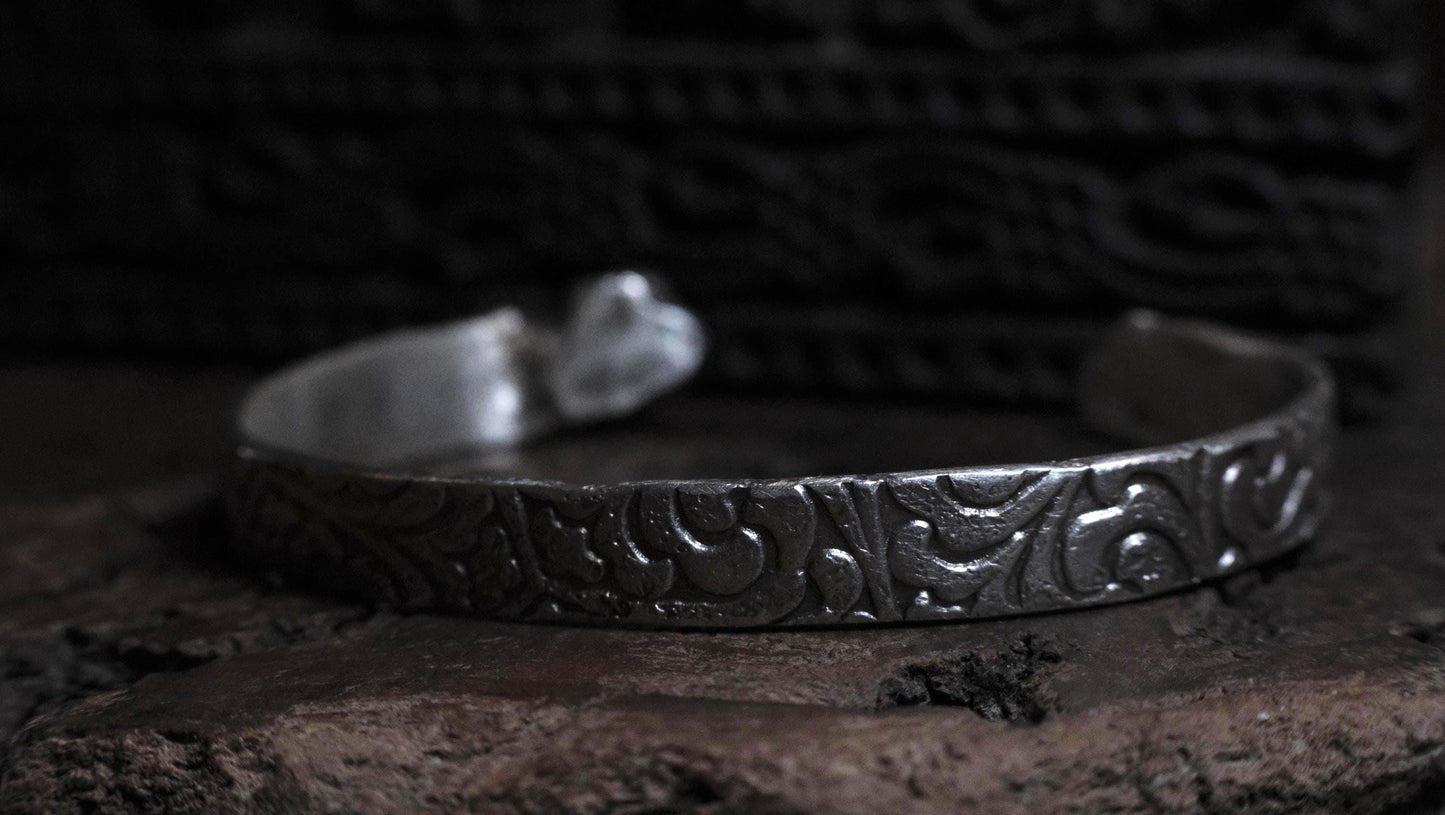 Victorian Era Pirate Inspired Sterling Silver Cuff Bracelet