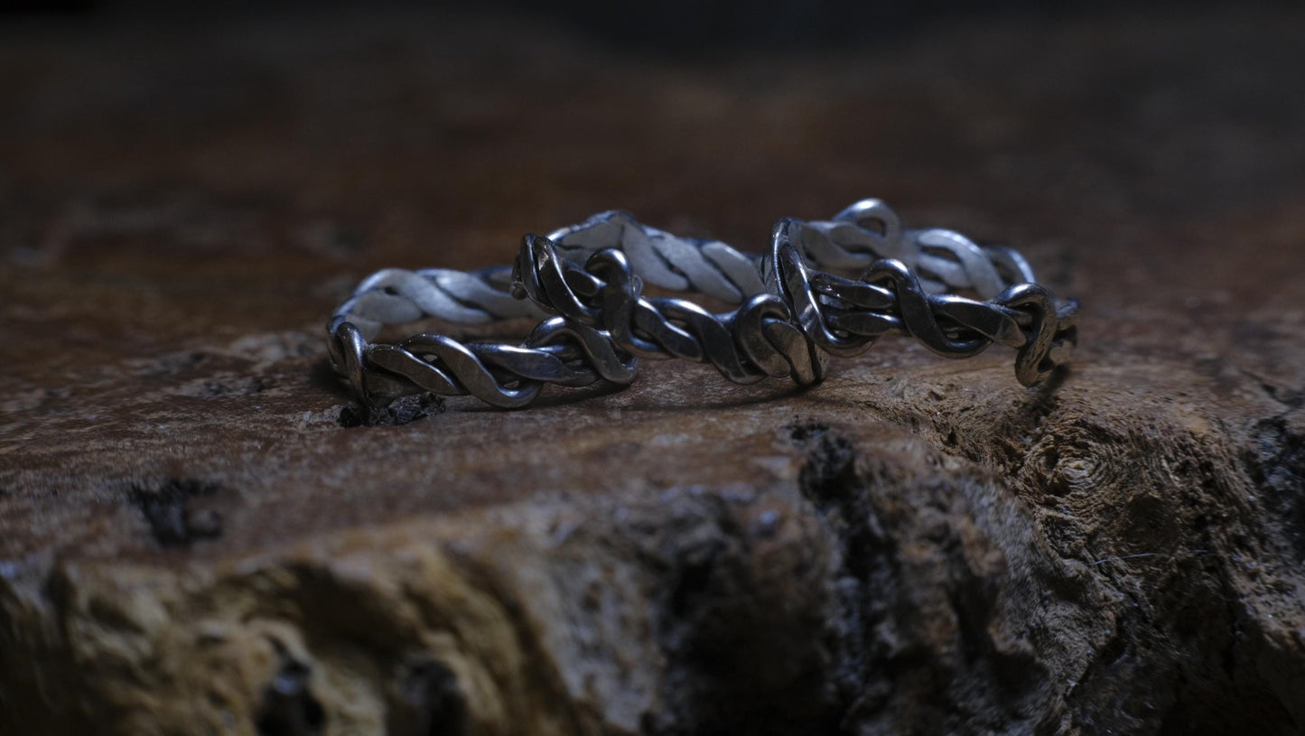 Thin Sterling Silver Woven Rings Made to Size