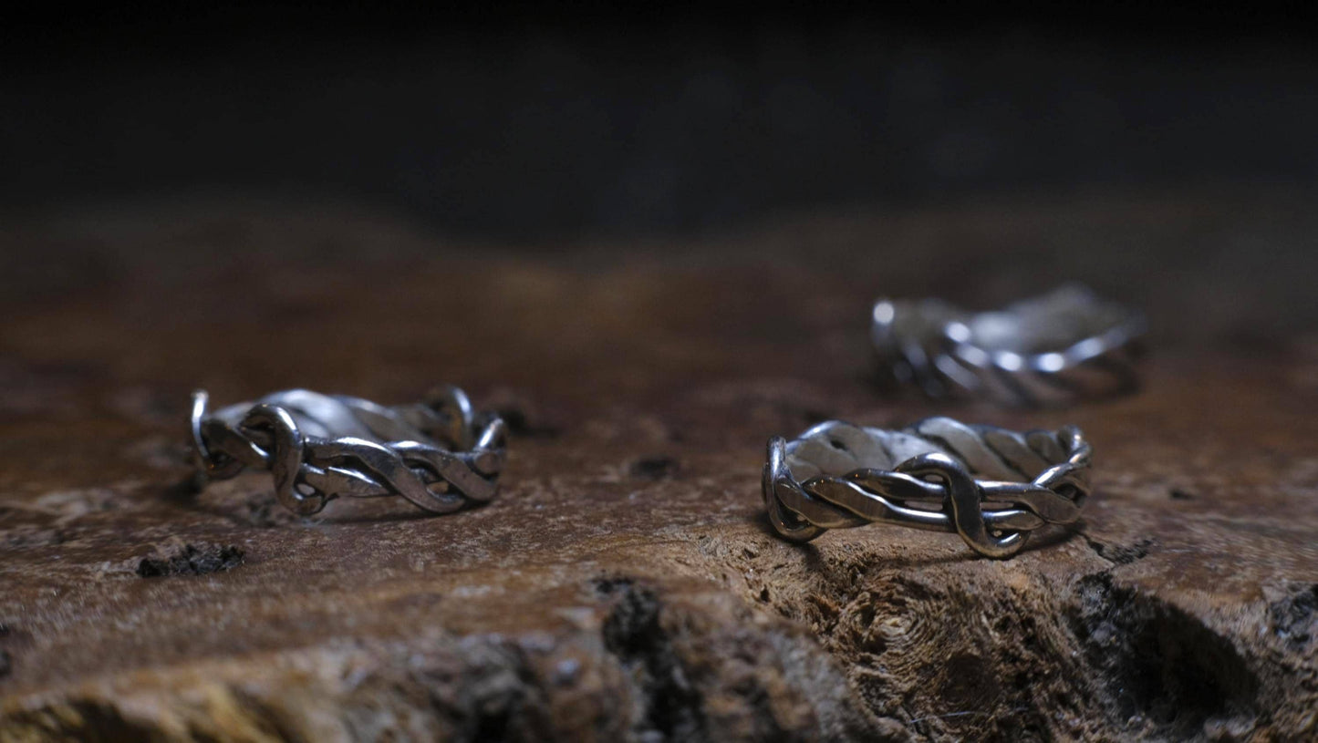 Thin Sterling Silver Woven Rings Made to Size