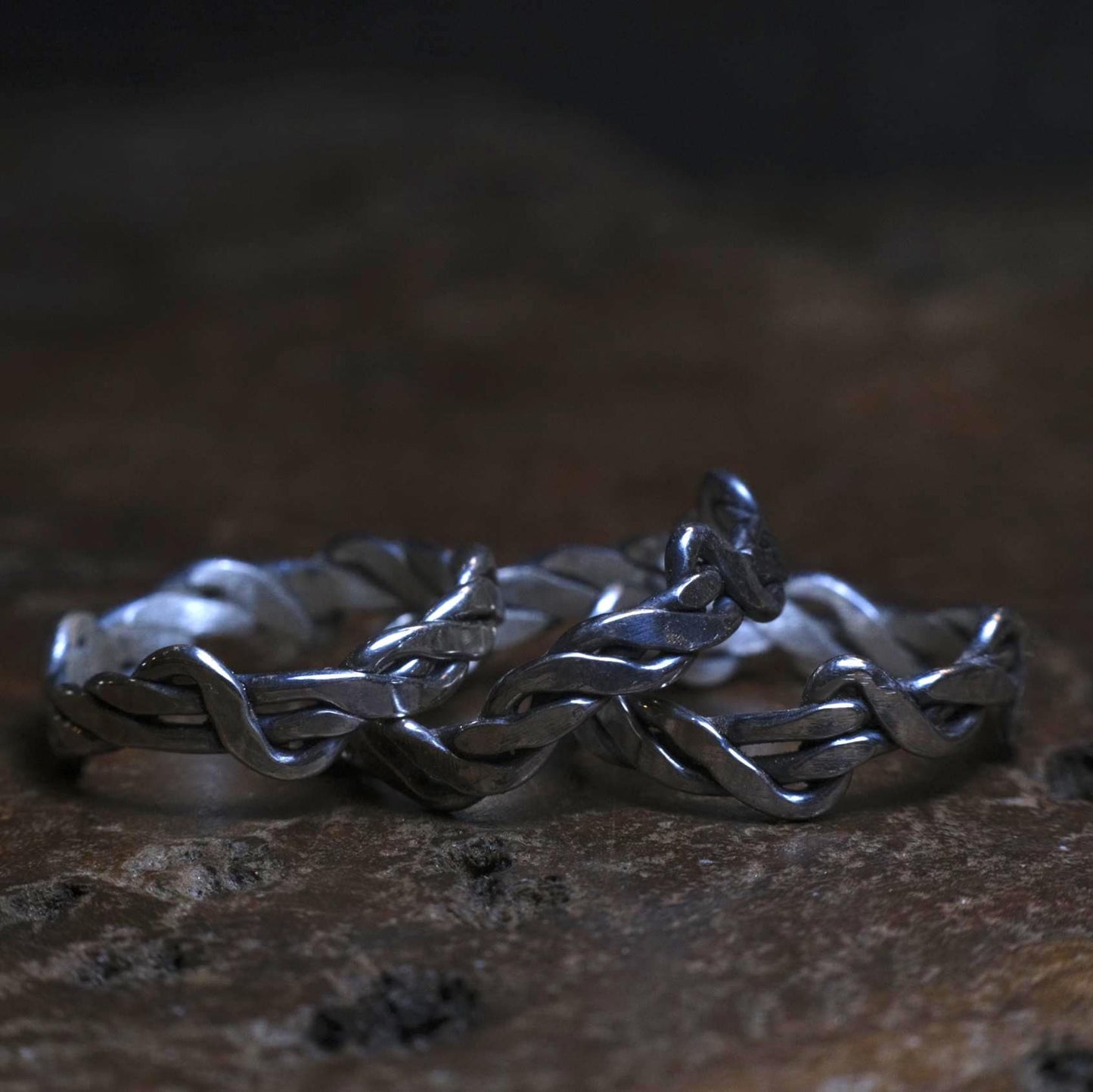 Thin Sterling Silver Woven Rings Made to Size