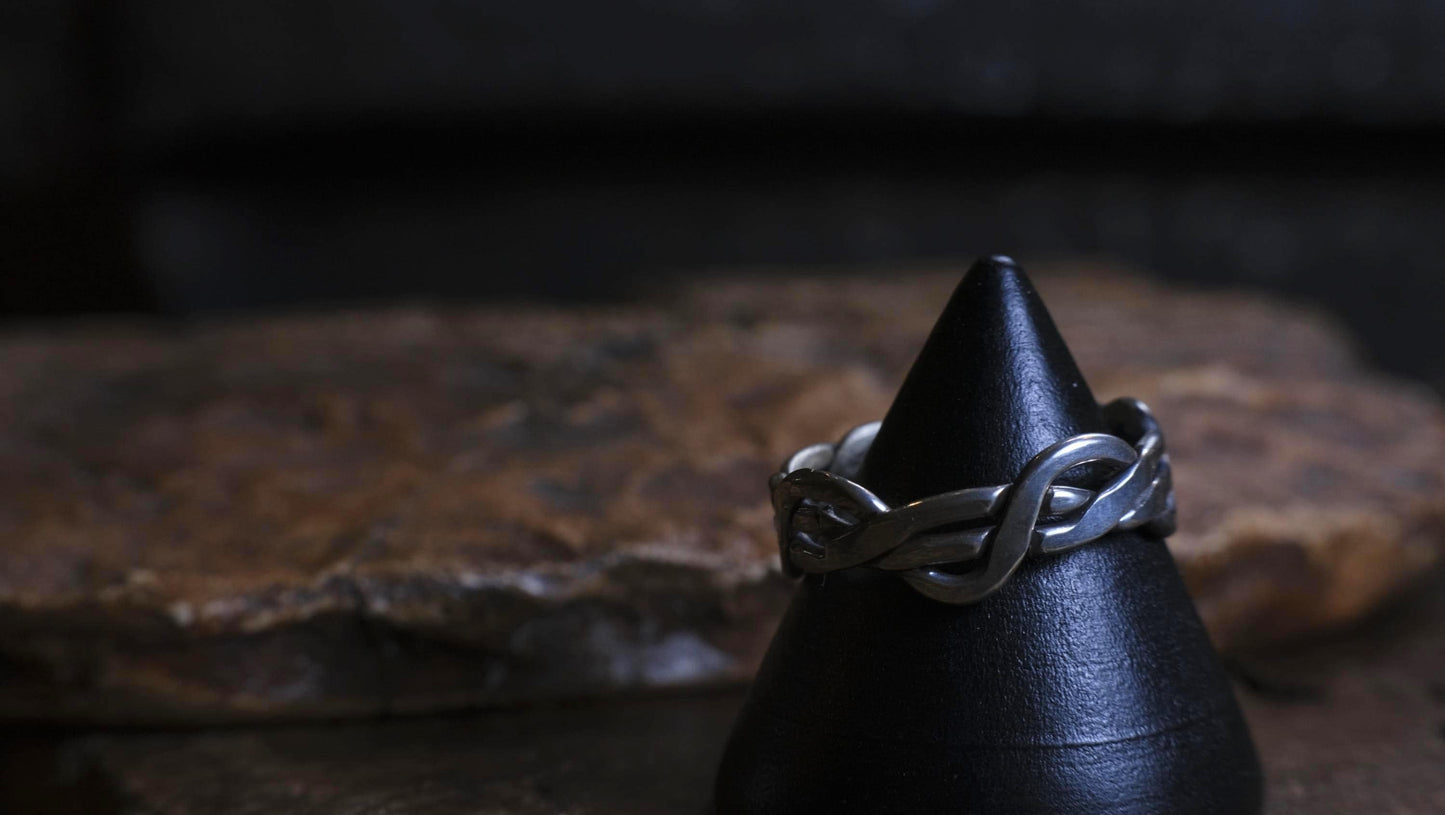 Medium Banded Sterling Silver Woven Rings Made to Size