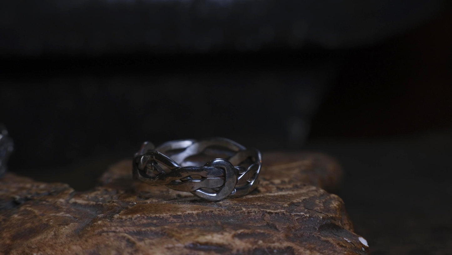 Medium Banded Sterling Silver Woven Rings Made to Size