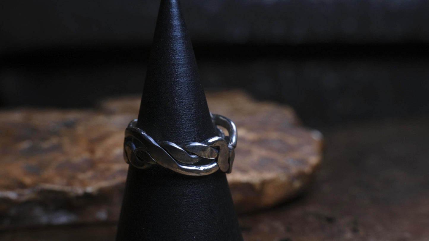 Large Sterling Silver Woven Rings Made to Size
