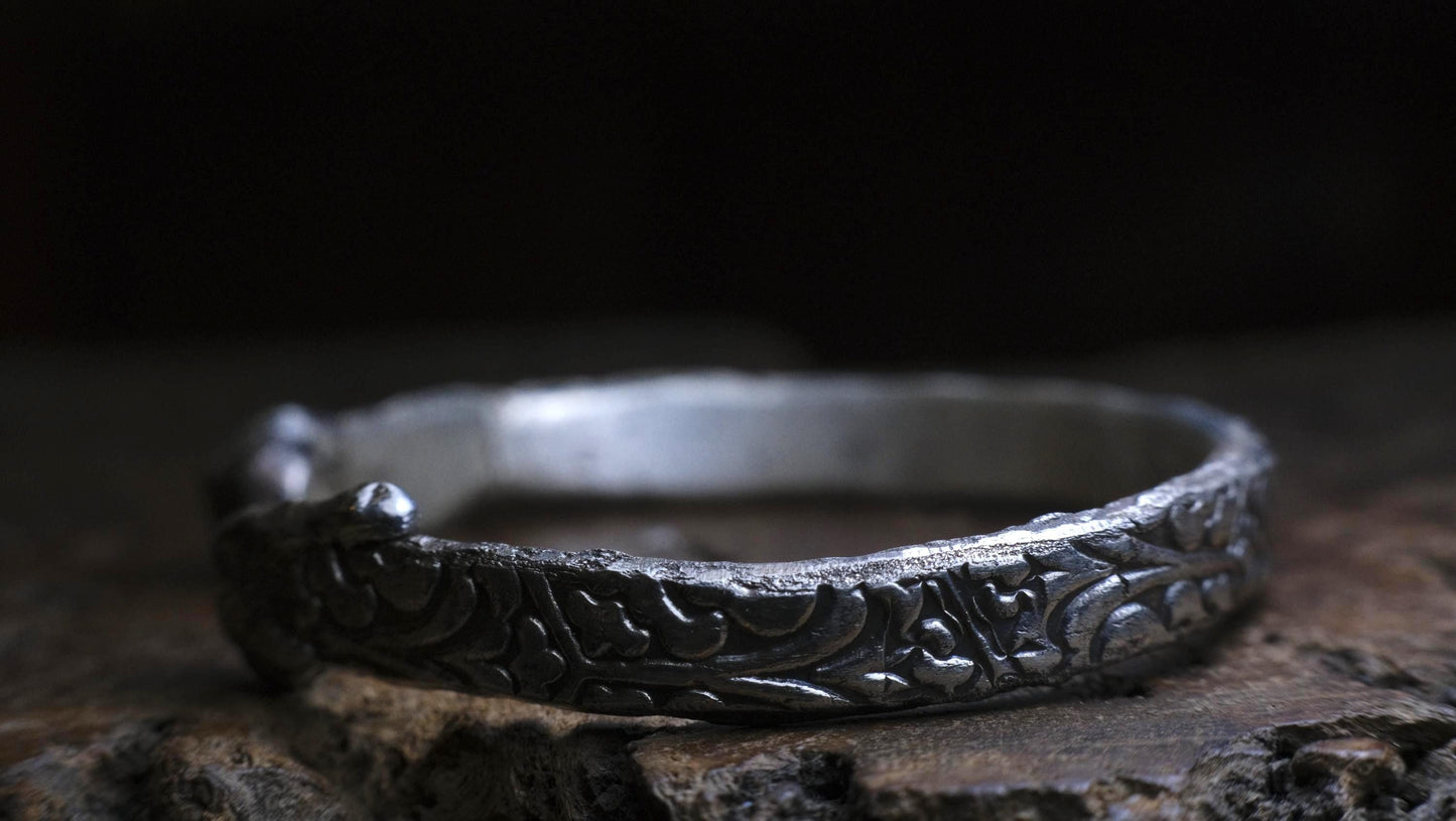 Chunky Pirate Inspired Sterling Silver Textured Cuff