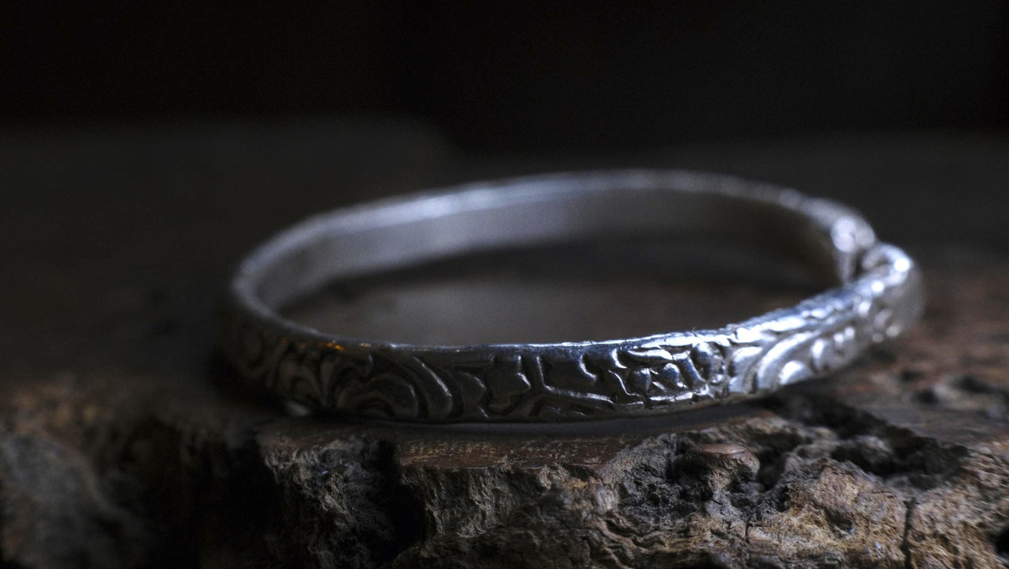 Victorian Era Pirate Inspired Sterling Silver Cuff Bracelet