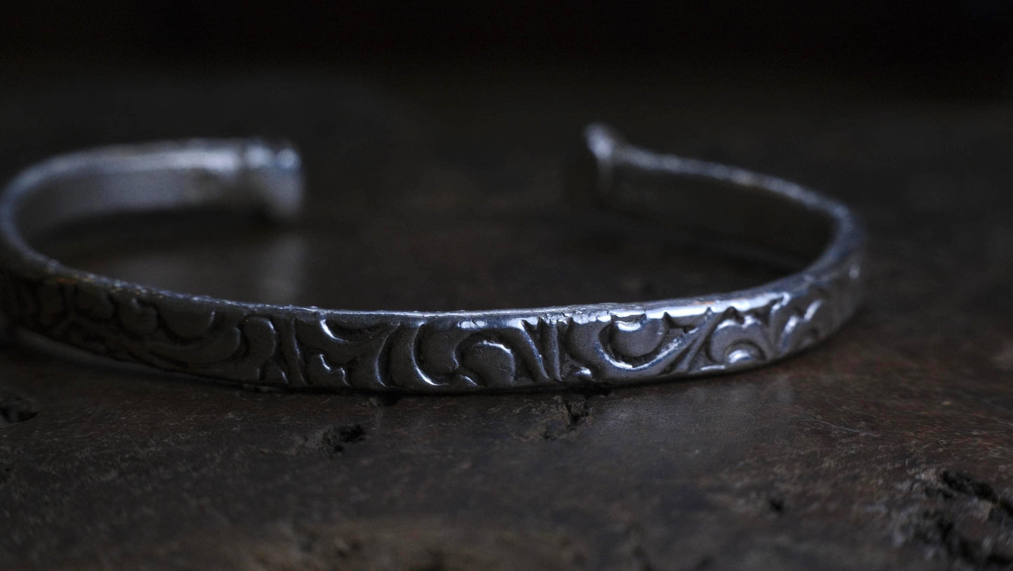 Victorian Era Pirate Inspired Sterling Silver Cuff Bracelet