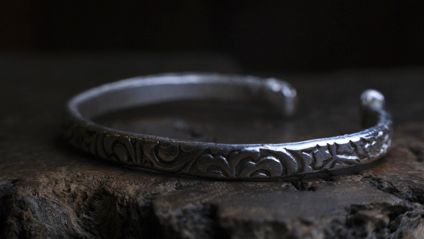 Victorian Era Pirate Inspired Sterling Silver Cuff Bracelet