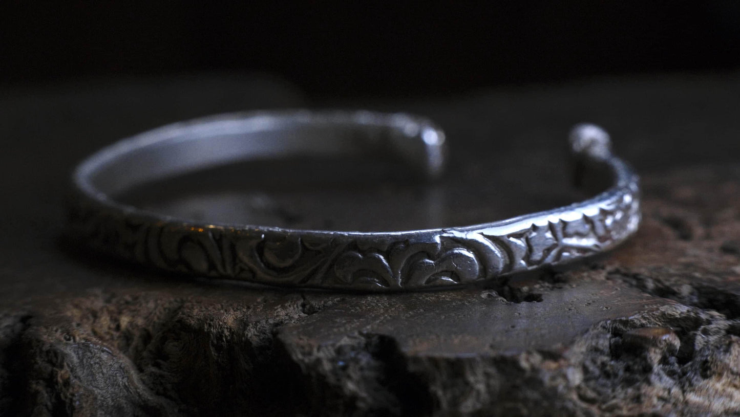 Victorian Era Pirate Inspired Sterling Silver Cuff Bracelet