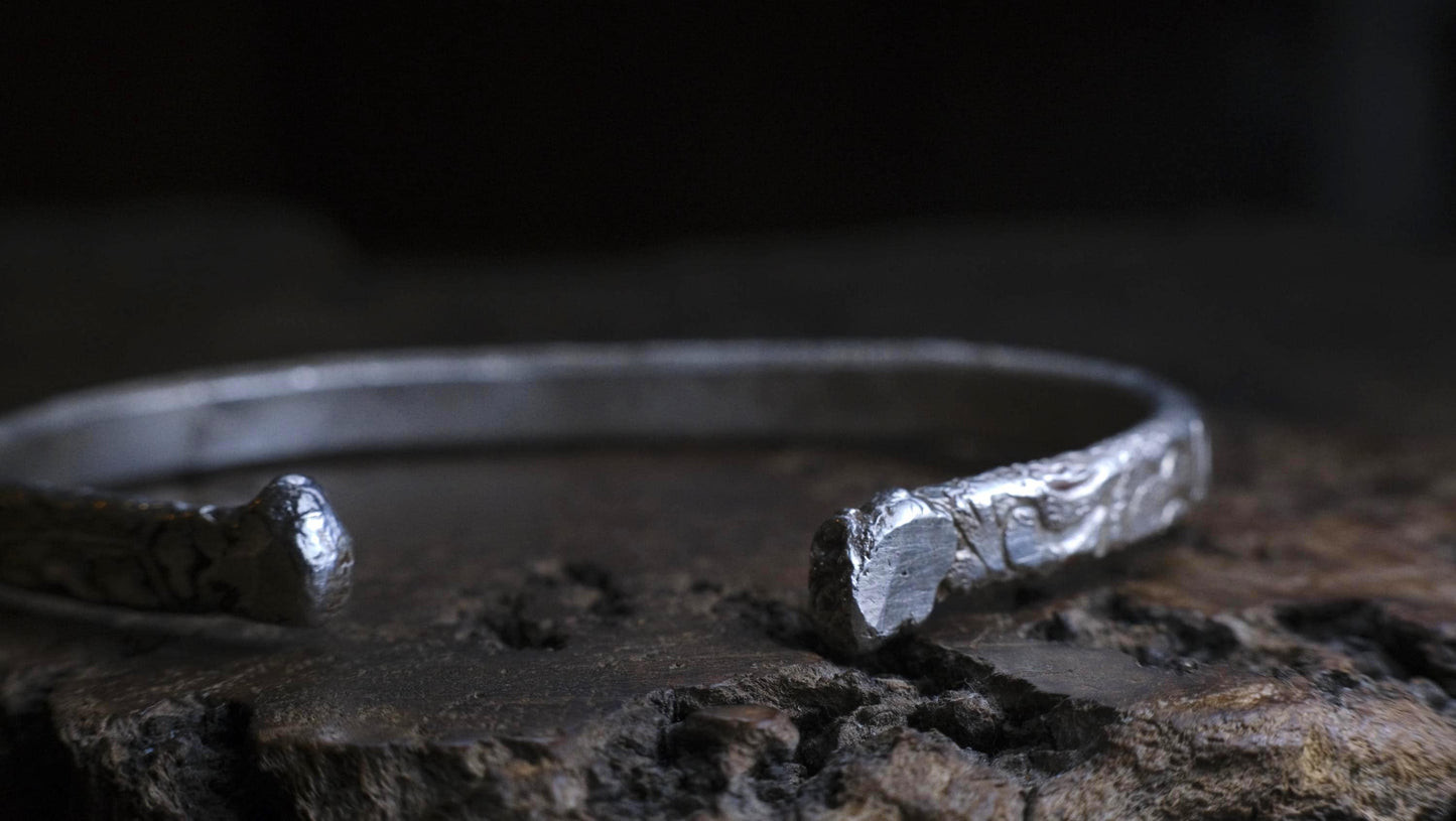 Victorian Era Pirate Inspired Sterling Silver Cuff Bracelet