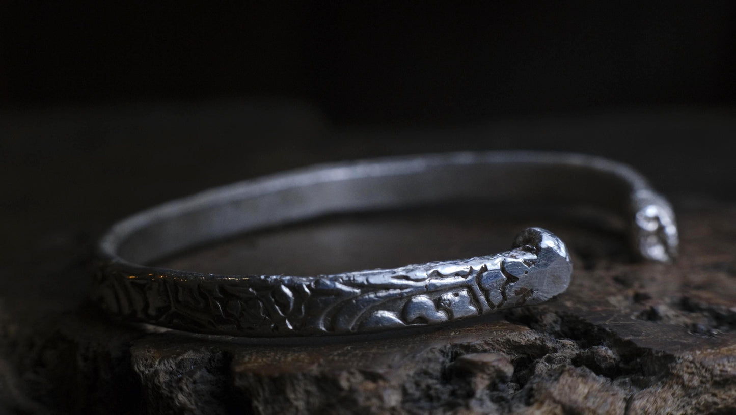 Victorian Era Pirate Inspired Sterling Silver Cuff Bracelet