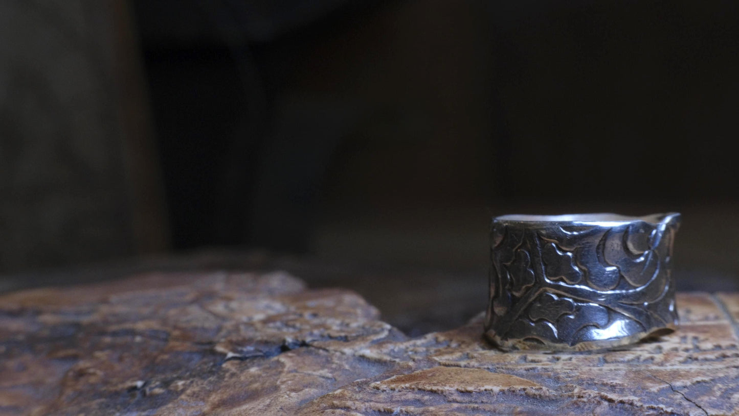 Arabesque Motif Pirate Treasure Sterling Silver Ring US Size 7