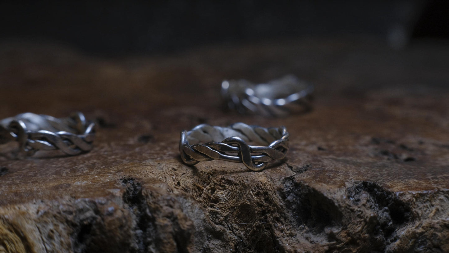 Thin Sterling Silver Woven Rings Made to Size