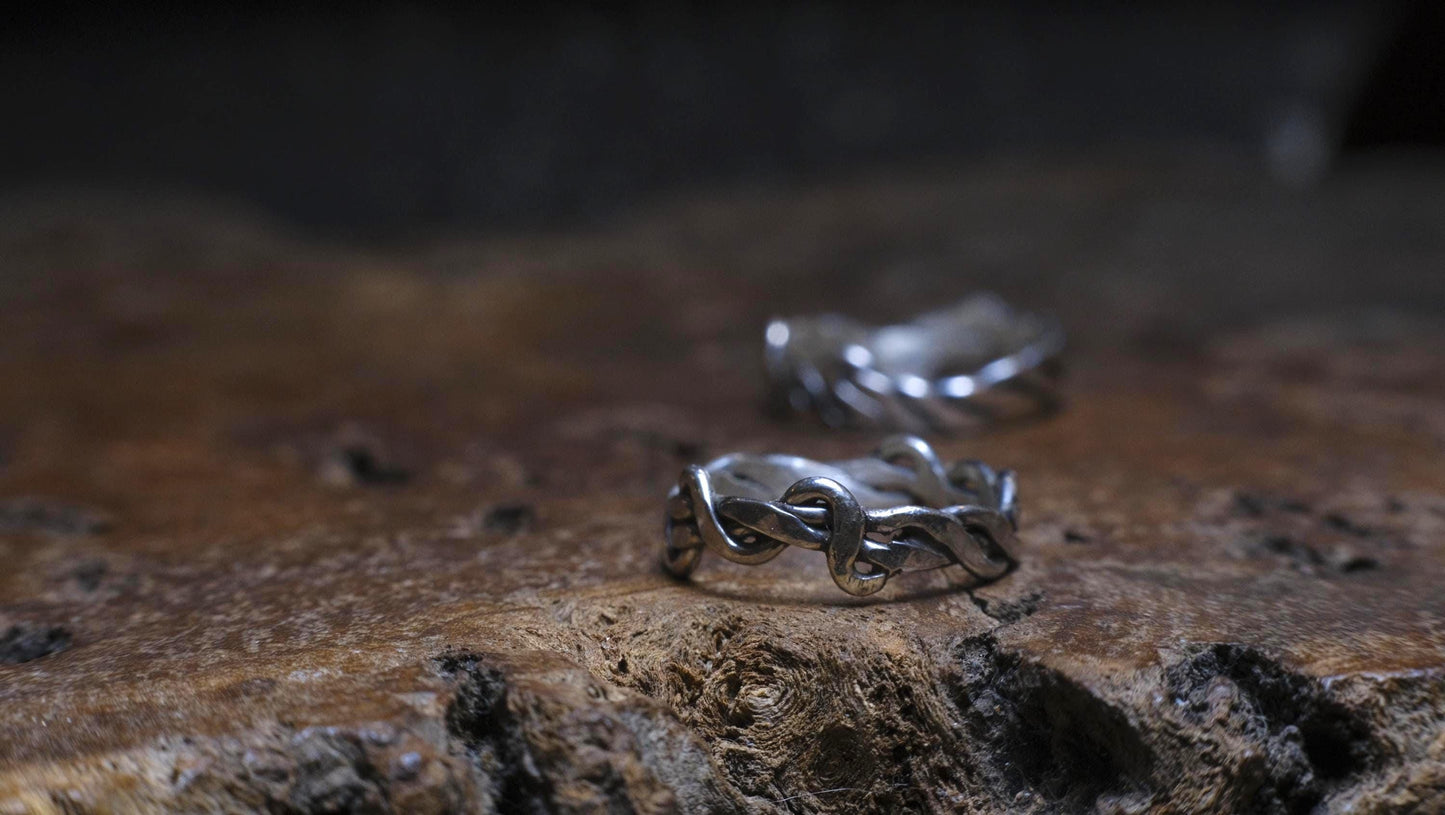 Thin Sterling Silver Woven Rings Made to Size