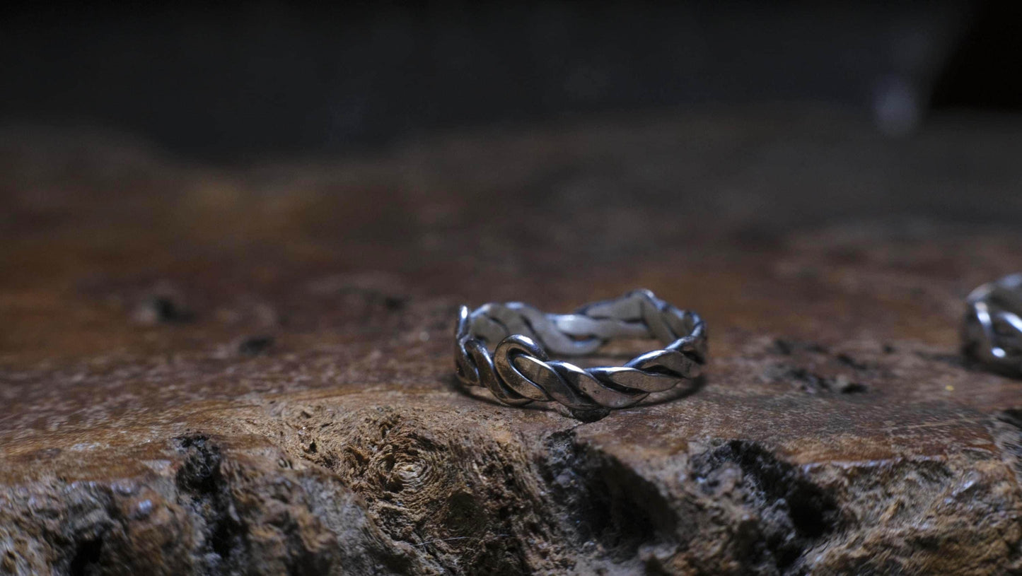 Thin Sterling Silver Woven Rings Made to Size