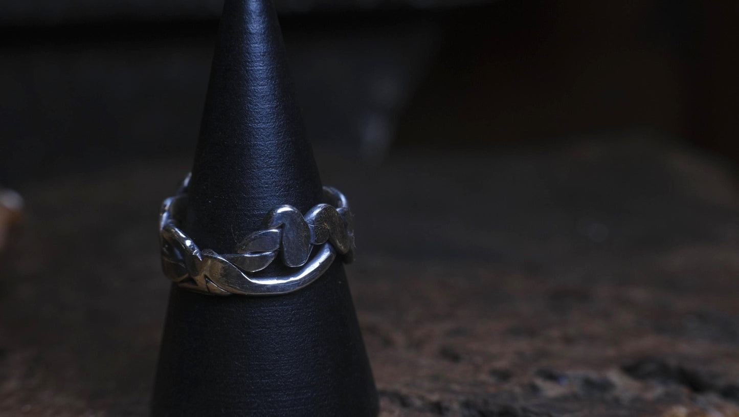 Medium Banded Sterling Silver Woven Rings Made to Size