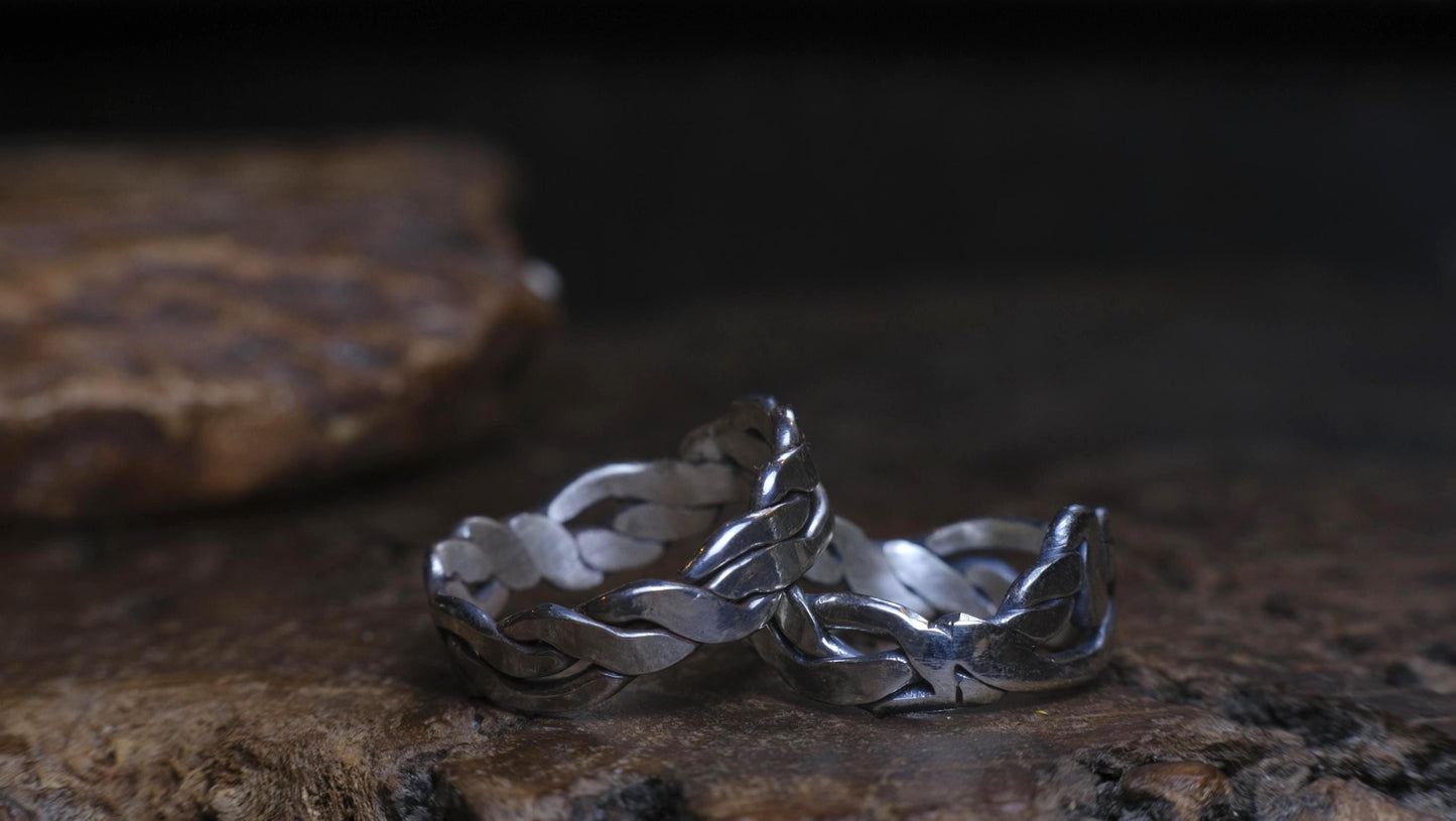 Large Sterling Silver Woven Rings Made to Size