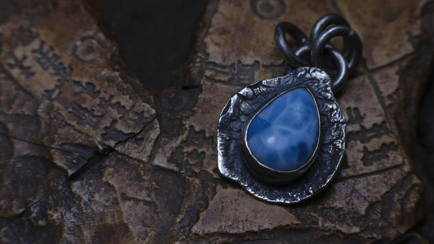 Larimar Tear Drop Pirate Inspired Pendant
