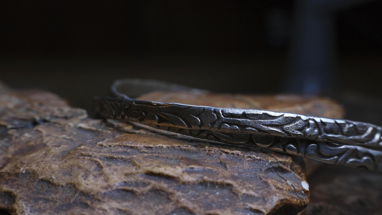 Double Bangles in Sterling Silver with Arabesque Motif Made to Order
