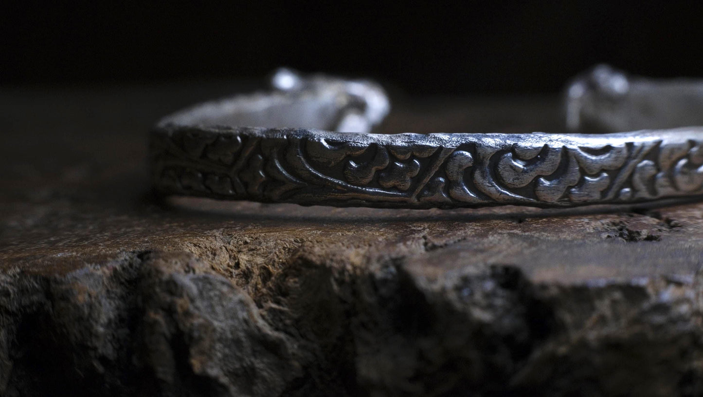 Chunky Pirate Inspired Sterling Silver Textured Cuff