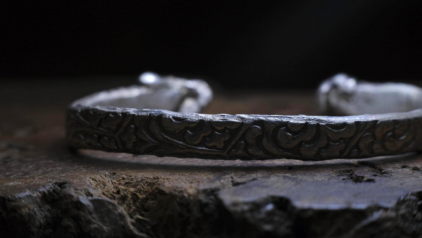 Chunky Pirate Inspired Sterling Silver Textured Cuff