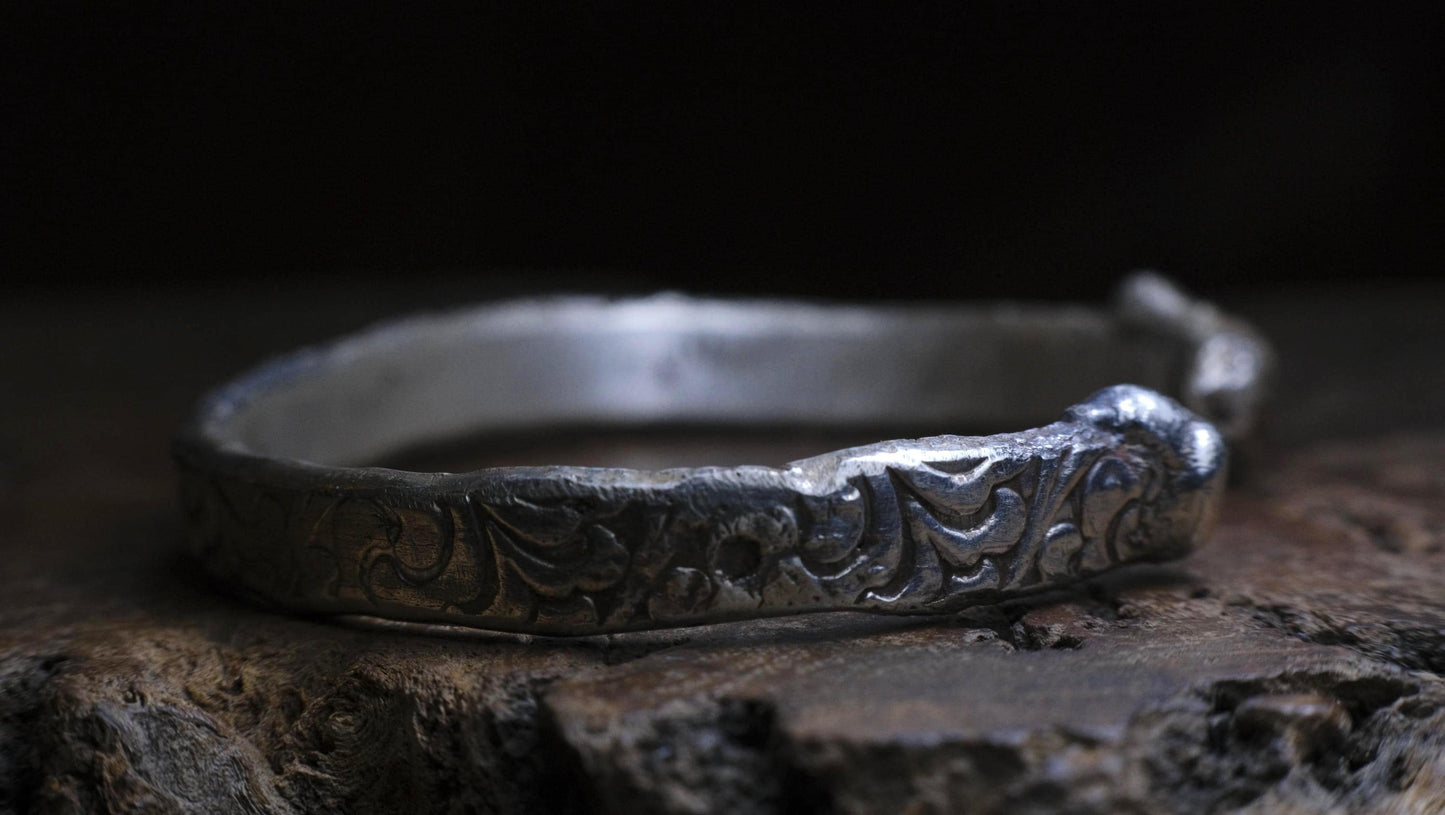 Chunky Pirate Inspired Sterling Silver Textured Cuff