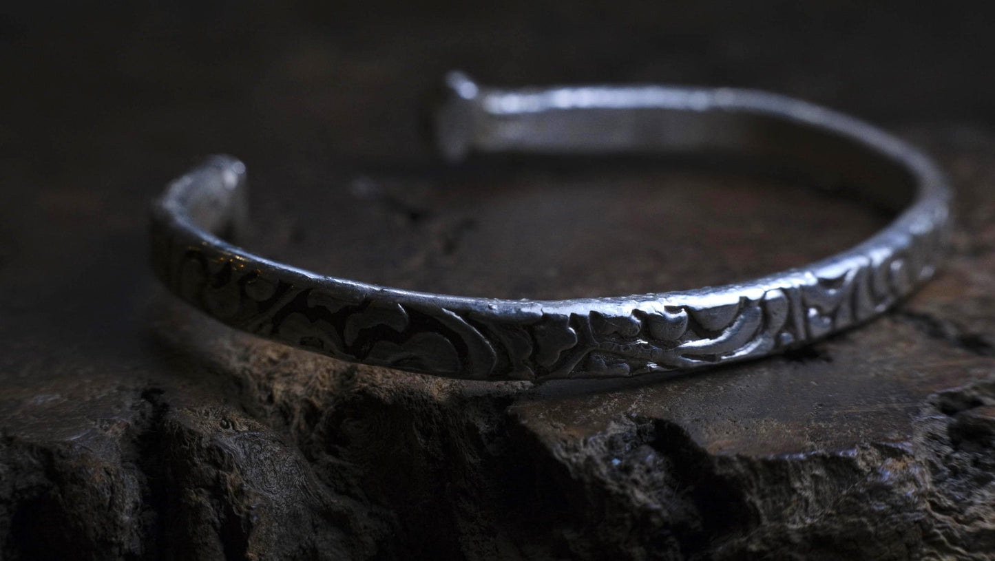 Victorian Era Pirate Inspired Sterling Silver Cuff Bracelet