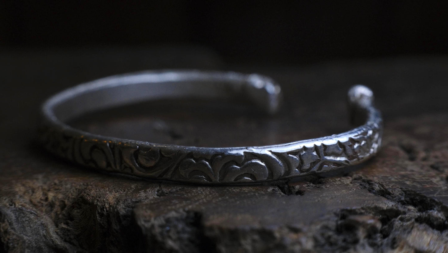 Victorian Era Pirate Inspired Sterling Silver Cuff Bracelet