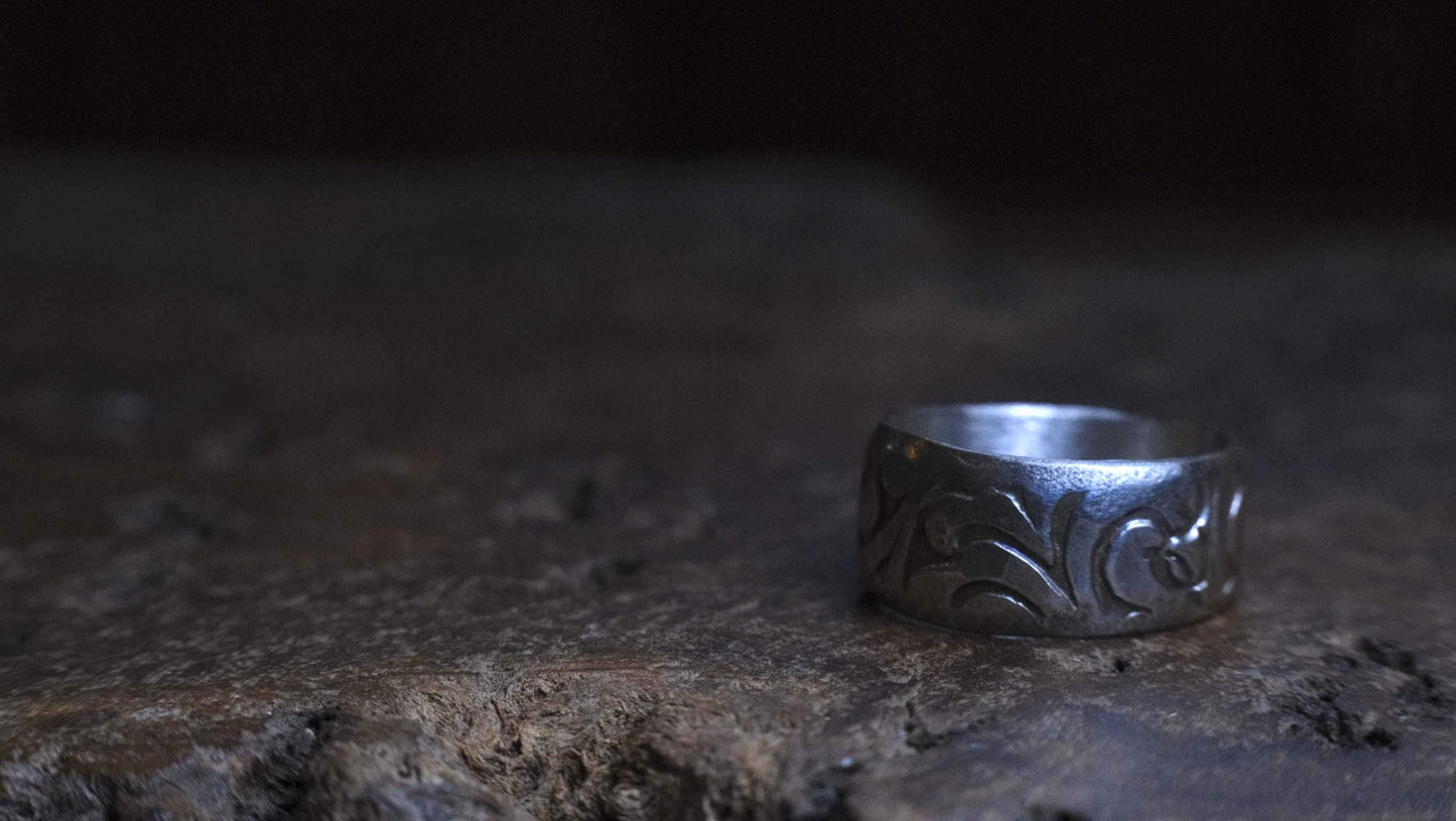 Sterling Silver Ring Handmade Pirate Inspired US Size 7.25