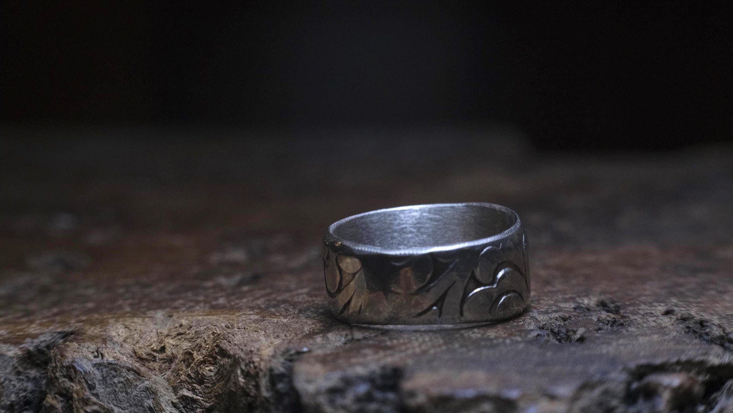 Sterling Silver Ring Handmade Pirate Inspired US Size 7.25