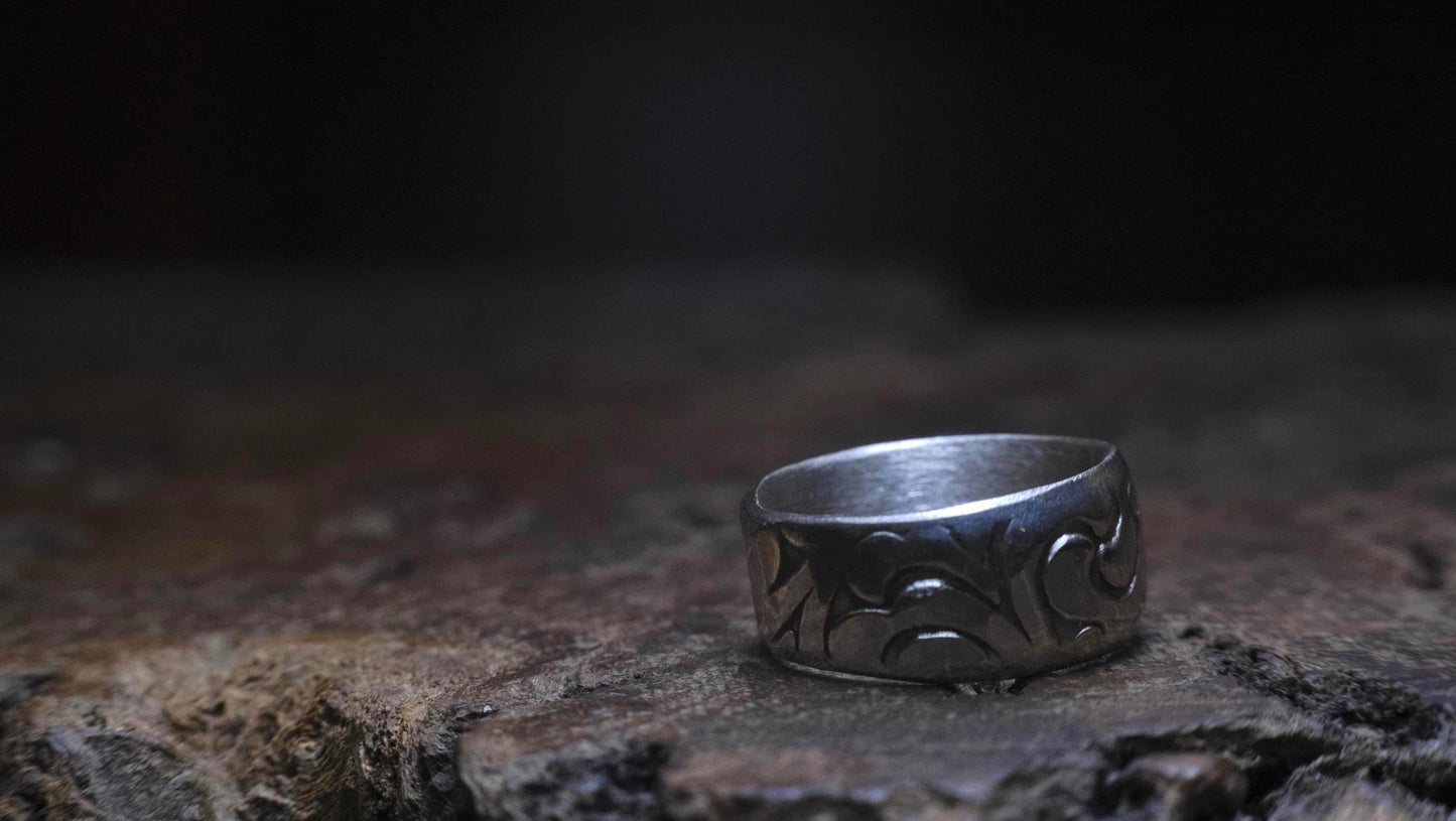 Sterling Silver Ring Handmade Pirate Inspired US Size 7.25