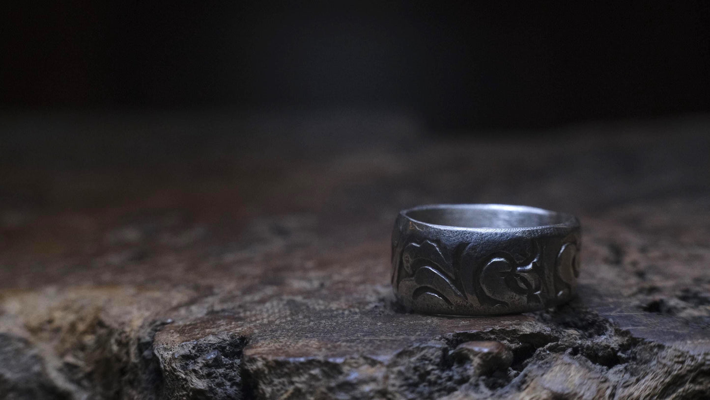 Sterling Silver Ring Handmade Pirate Inspired US Size 7.25