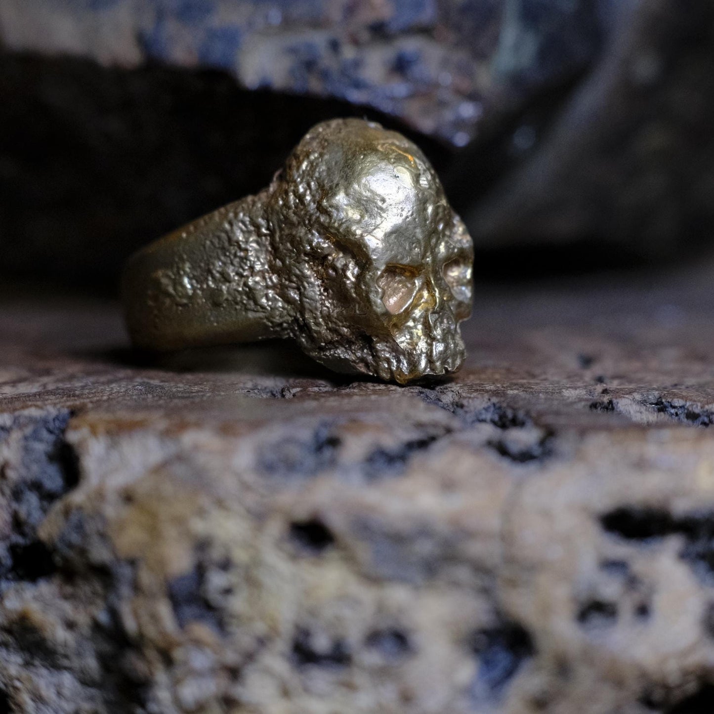 Brass Skull Ring US Size 12.75
